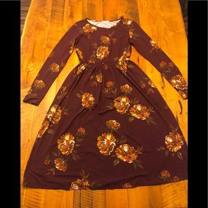 Women’s Reborn j long sleeve floral midi dress